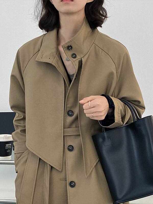 [EWQ] Temperamentni jednoredni trenč kaput s remenom s remenom, visokokvalitetna ženska vjetrovka 2022. Jesen Jesen 16R1998.