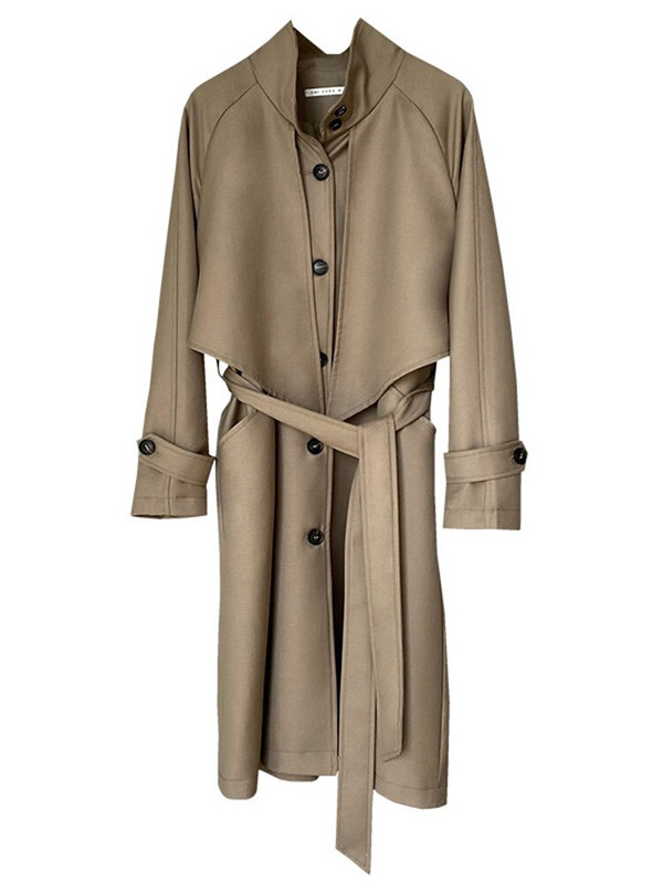 [EWQ] Temperamentni jednoredni trenč kaput s remenom s remenom, visokokvalitetna ženska vjetrovka 2022. Jesen Jesen 16R1998.