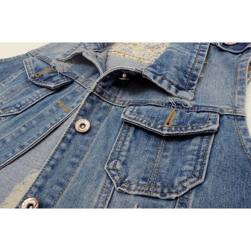 5XL Velika veličina Bez rukava Slim Hole Jeans jakna Prsluci Ležerni gornji dijelovi Jednoredno kopčanje Ženska traper jakna Prsluk Kratka gornja odjeća