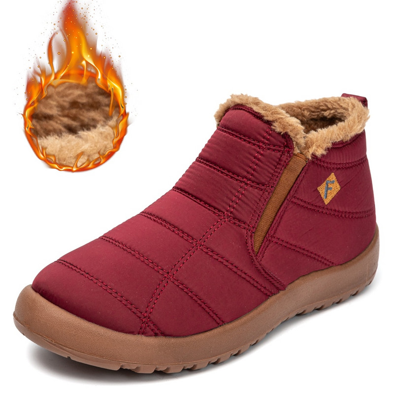 Χειμερινές γυναικείες μπότες Ζεστές γούνινες μπότες για το χιόνι Αδιάβροχα γυναικεία παπούτσια casual ελαφριά μποτάκια για τον αστράγαλο Botas Mujer Flat size Παπούτσια για ζευγάρια