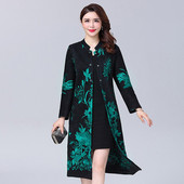 Visokokvalitetni ženski trenč kaput jesen-zima 2022. Debela izvezena duga vjetrovka Srednjovječni kaput 6XL