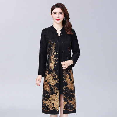 Visokokvalitetni ženski trenč kaput jesen-zima 2022. Debela izvezena duga vjetrovka Srednjovječni kaput 6XL