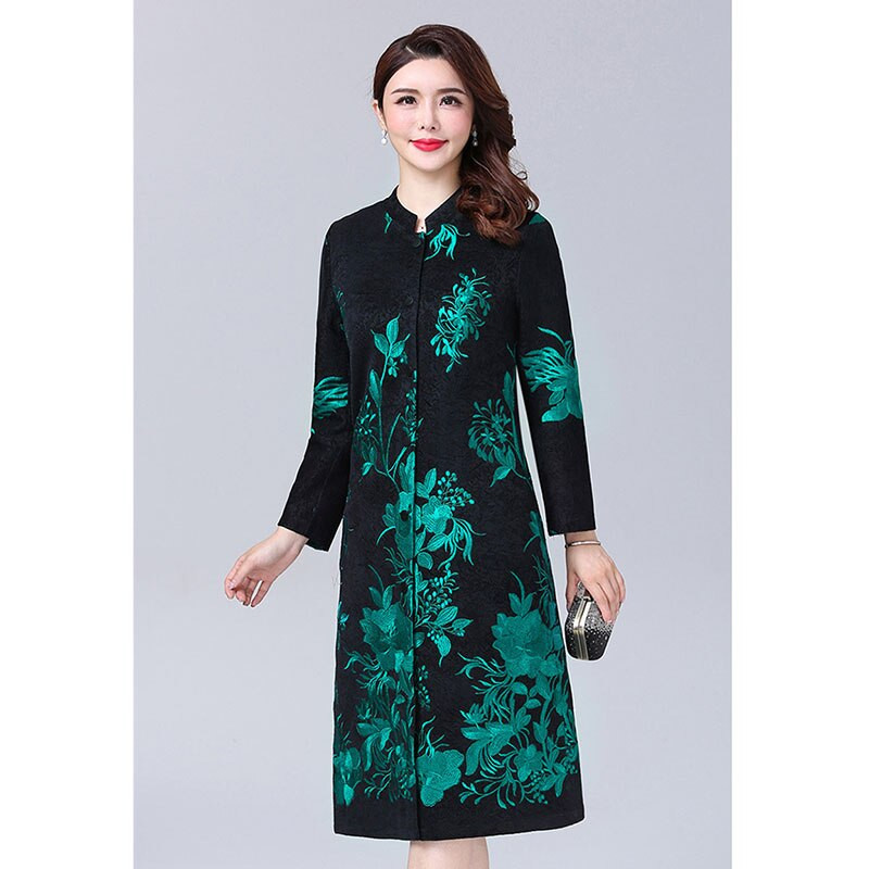 Visokokvalitetni ženski trenč kaput jesen-zima 2022. Debela izvezena duga vjetrovka Srednjovječni kaput 6XL