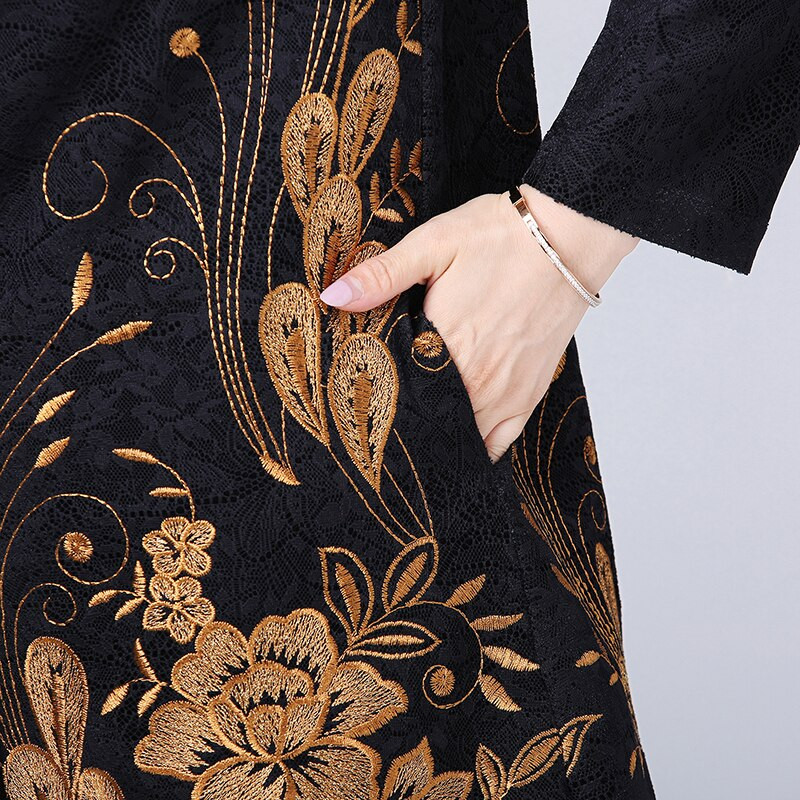 Visokokvalitetni ženski trenč kaput jesen-zima 2022. Debela izvezena duga vjetrovka Srednjovječni kaput 6XL