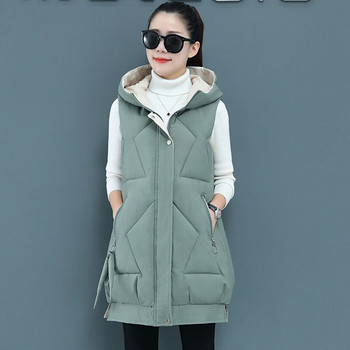 Χειμερινό νέο γιλέκο Γυναικείο Γιλέκο Street All-match Τοπ φανελάκι 2022 Κορεάτικο θηλυκό με φαρδιά κουκούλα Λευκή πάπια Ζεστό παλτό F056
