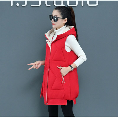 Sieviešu ziemas jauna veste, 2022. gada korejiešu sieviešu augšējais veste ar brīvu kapuci, balts pīļu dūnu siltais vestes mētelis F056
