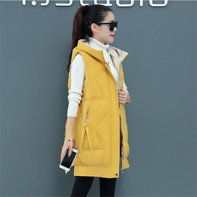 Sieviešu ziemas jauna veste, 2022. gada korejiešu sieviešu augšējais veste ar brīvu kapuci, balts pīļu dūnu siltais vestes mētelis F056