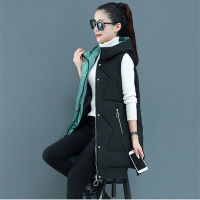 Sieviešu ziemas jauna veste, 2022. gada korejiešu sieviešu augšējais veste ar brīvu kapuci, balts pīļu dūnu siltais vestes mētelis F056