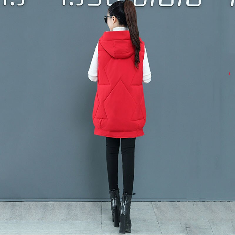 Sieviešu ziemas jauna veste, 2022. gada korejiešu sieviešu augšējais veste ar brīvu kapuci, balts pīļu dūnu siltais vestes mētelis F056