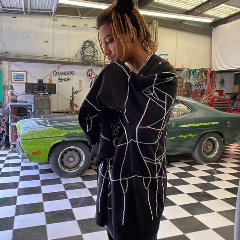 Sieviešu džemperis ar zirnekļa apdruku, rudens un ziema, jaunas tendences, retro gadījuma pāri, džemperis Helovīna gotikas stila lielizmēra džemperis