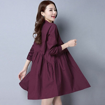 2022. gada jauns plāns mētelis Sieviešu kokvilnas krekls ar garām piedurknēm Virsdrēbes pavasara rudens brīvs vidēja garuma gadījuma vējjakas mētelis