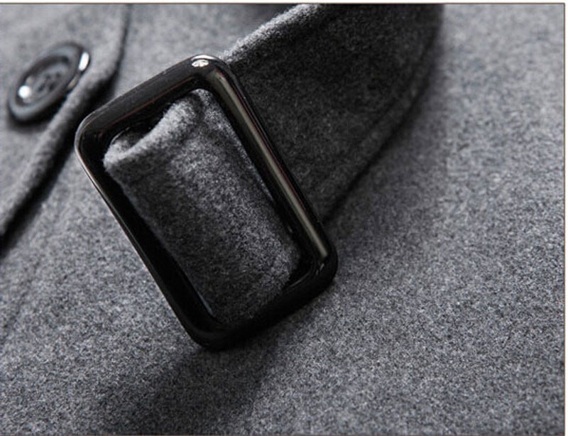 Meeste fliisist kapuutsiga paks villane talvemantel 2022 uhiuus pikk villane mantel Meeste vabaaja mantel eemaldatava kapuutsiga