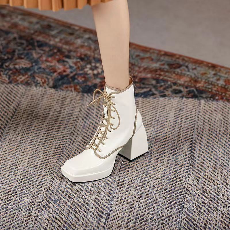 Biezpapēžu zābaki rudens ziemas modes ūdensizturīgi platformas zābaki papēža zābaki melni platformas zābaki ikdienas zābaki sievietēm Chelsea