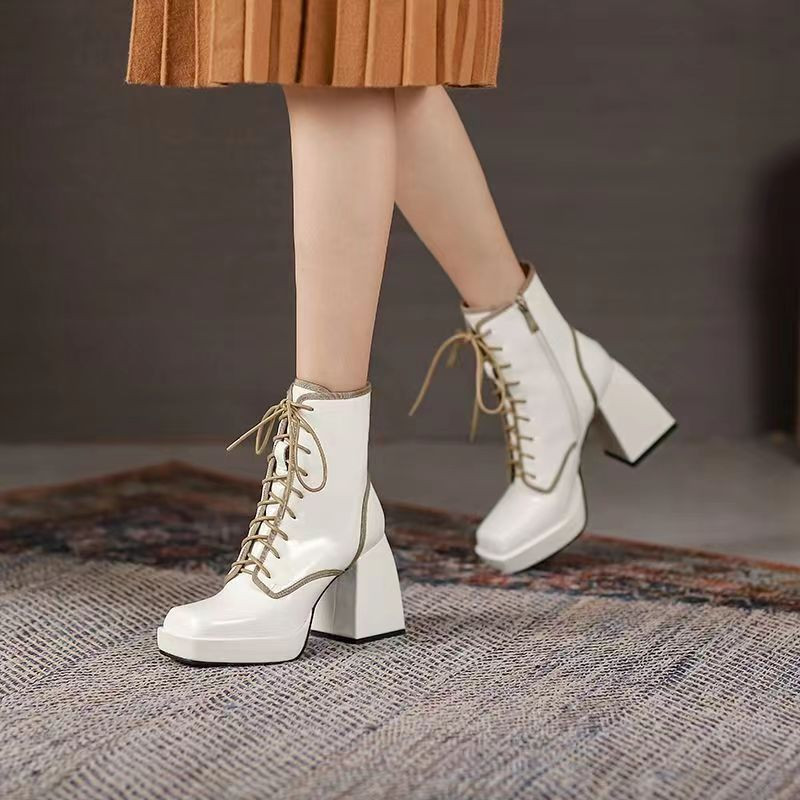 Biezpapēžu zābaki rudens ziemas modes ūdensizturīgi platformas zābaki papēža zābaki melni platformas zābaki ikdienas zābaki sievietēm Chelsea