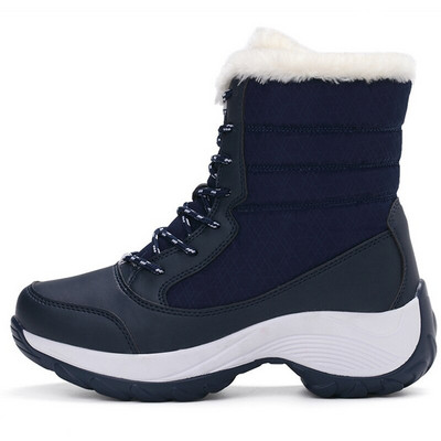 Sieviešu zābaki Silti zābaki ar papēžiem Ziemas zābaki Sniega platforma Botas Femininas Mīkstas apakšas ziemas apavi Sieviešu zābaki