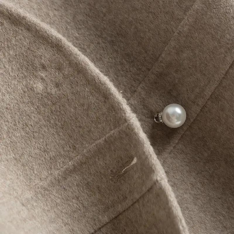 Vuneni kaput s prslukom Ženske jakne s vunenim prslukom za proljeće i jesen 2022. Modni jakni s prslukom Novi kratki prsluk s V-izrezom Gornji dijelovi kaputa