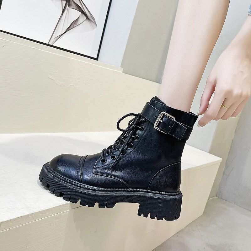 Īstas ādas zābaki sievietēm 2022. gada grezni puszābaki Sieviešu gumijas dizaina apavi Sieviešu rāvējslēdzēja kaujas platformas papēžu zābaki