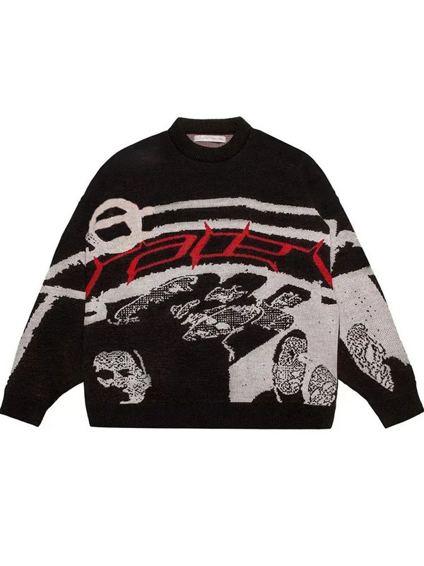 Ženski pulover Džemper Kreativna pletena ulična odjeća Ženska prekomjerna pletenina s O izrezom Ženska modna majica dugih rukava Pull Femme