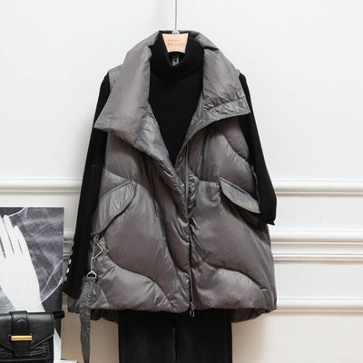 Lagabogy jauns ziemas 90% balta pīles dūnu veste sieviešu biezs, silts mētelis brīvs ikdienas vēja necaurlaidīgs bez piedurknēm sieviešu īsa jaka