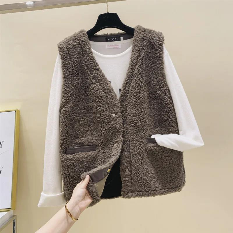 Jēra matu veste sieviešu samta veste Topi kažoki Rudens ziema 2021 Jauna ārējā īsā kažokādas veste Kokvilnas polsterēta jaka veste