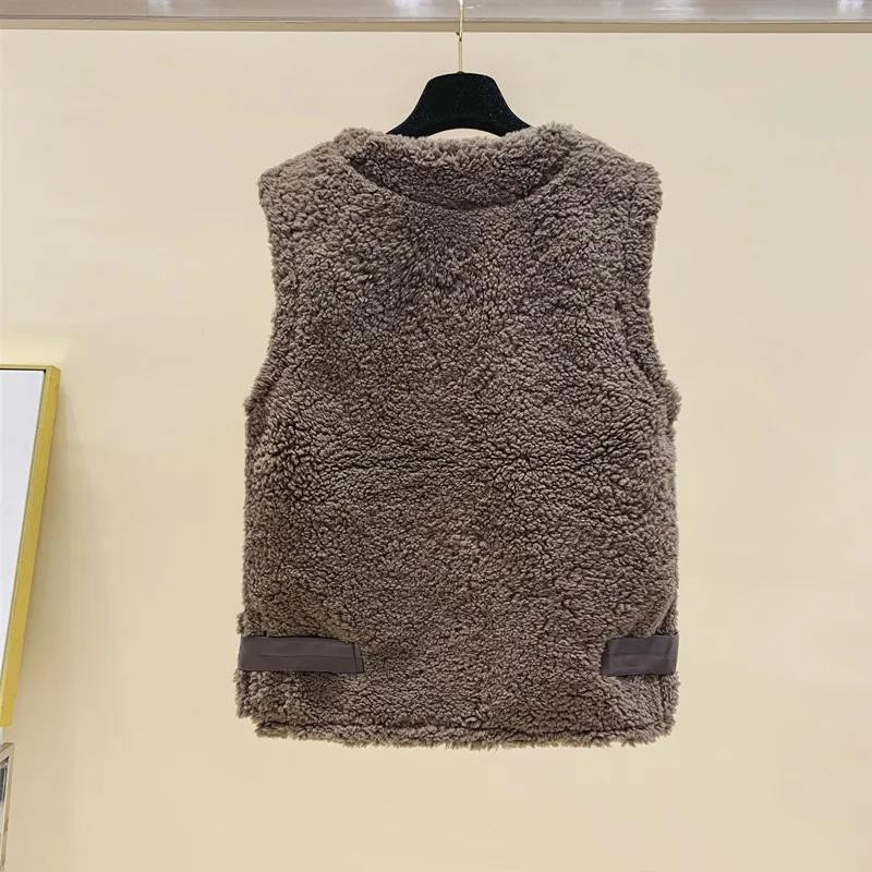 Jēra matu veste sieviešu samta veste Topi kažoki Rudens ziema 2021 Jauna ārējā īsā kažokādas veste Kokvilnas polsterēta jaka veste