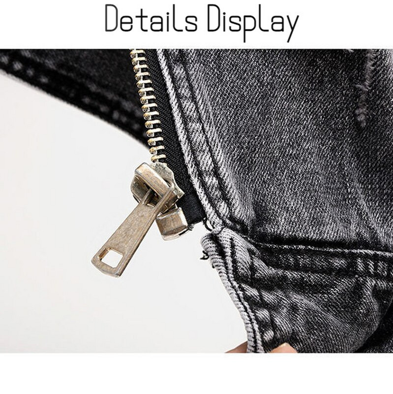 Sivi Jean Kaubojski prsluk Ženski traper traper prsluk Ženski proljeće jesen Divlje majice bez rukava Kratka jakna Poderani prsluk za djevojke 5XL