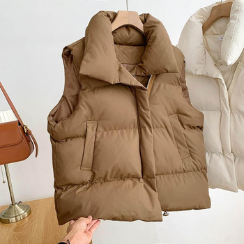 Νέα μόδα φθινοπωρινό σταντ Κομψά παλτό Ζεστά πανωφόρια casual ζώνη αμάνικα χειμωνιάτικα γυναικεία γιλέκα Μπουφάν