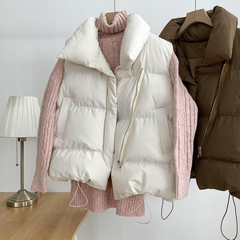 Νέα μόδα φθινοπωρινό σταντ Κομψά παλτό Ζεστά πανωφόρια casual ζώνη αμάνικα χειμωνιάτικα γυναικεία γιλέκα Μπουφάν