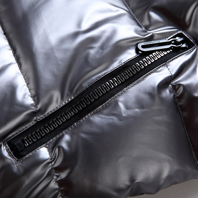 Ženski zimski prsluci 2021. Pamučno podstavljena pufer jakna bez rukava s kapuljačom Kratka svjetlucava prsluka svijetlih boja, topliji zimski prsluk