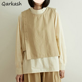 Vestes Sieviešu Harajuku High Street Minimālisma Stilīgs Sieviešu Virsdrēbes Bez piedurknēm O-veida kakla pogas Dizains Solids Spring Preppy All-match