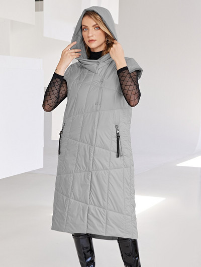 Cinemore 2022 Jesen Zimski kaput za žene Bez rukava Visokokvalitetni tanki pamučni dugi prsluk Jakne Kapuljača Tanka ženska jakna C2053