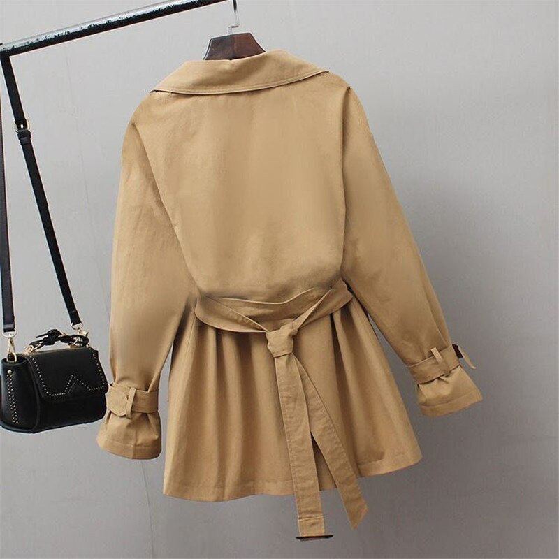 Novi modni ženski trenč kaput proljeće jesen starinski remen s dvostrukim kopčanjem kaki trenč gornja odjeća uski uredski ženski kaput Y541