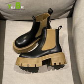 Ziemas silti Chelsea vidēja papēža sieviešu zābaki, 2022. gada jauni kupli, neslīdoši zamšādas potītes sieviešu apavi Motocikls Goth Femme Botas