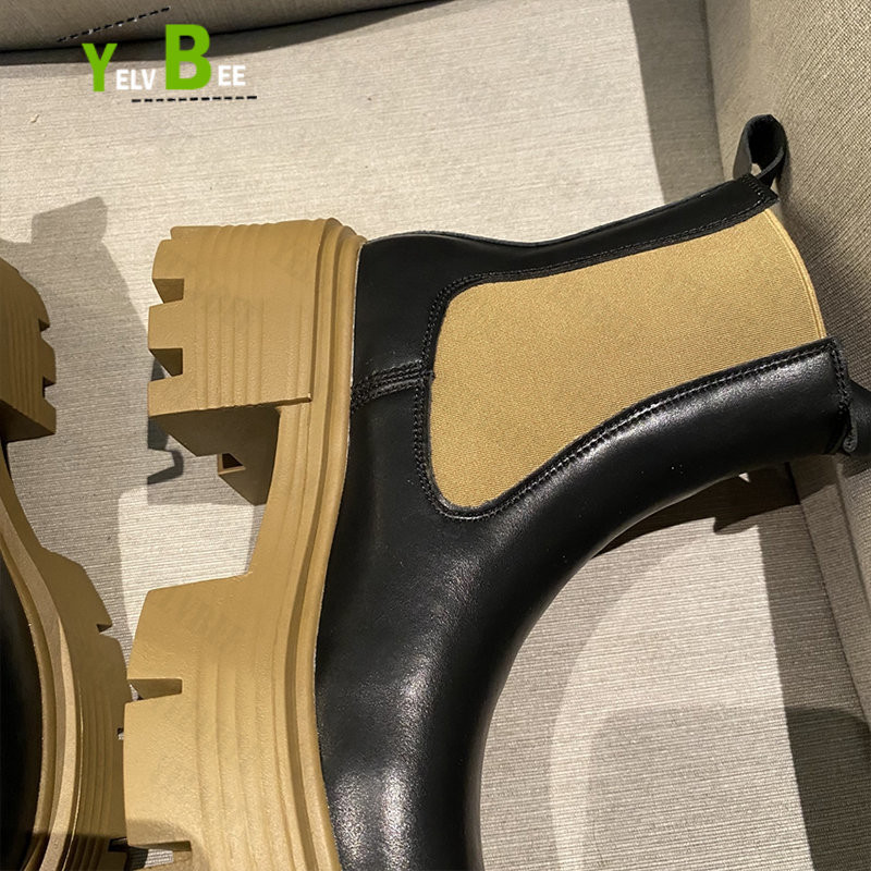 Ziemas silti Chelsea vidēja papēža sieviešu zābaki, 2022. gada jauni kupli, neslīdoši zamšādas potītes sieviešu apavi Motocikls Goth Femme Botas