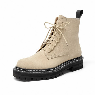 BeauToday modes potītes zābaki sievietēm ziemas  mežģīnes ar rāvējslēdzēju  platforma, roku darbs 03443