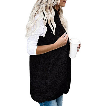 Φθινόπωρο 2021 Νέα μασίφ βελούδινα αμάνικα μπλουζάκια Γυναικείο γιλέκο πουλόβερ Μόδα Casual High Street Cardigan τσέπη Γυναικείο μπουφάν με κουκούλα