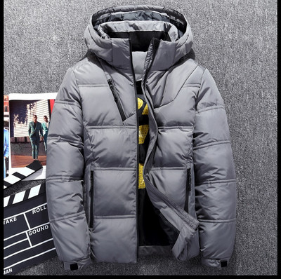 Hot Sale Αντιανεμικά πουπουλένια ανδρικά εξωτερικά ενδύματα ζεστά χειμωνιάτικα με κουκούλα Υψηλής ποιότητας Smart Casual White Down Παλτό Ανδρικό μπουφάν με επένδυση