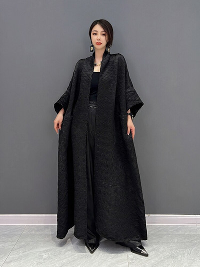 XITAO modni crni trench opušteni, jednostavni nabori, ležerni dugi univerzalni kaput, jesen, novi temperamentni ženski kardigan WLD8953