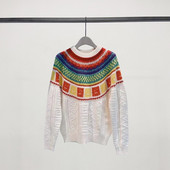 Ac Studios Fashion Γυναικεία Basic Vintage Smiley Rainbow Winter Harajuku Loose Casual μάλλινο πλεκτό πουλόβερ πουλόβερ Κορυφαία ρούχα