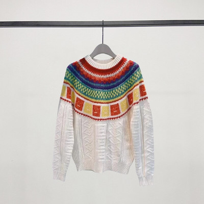 Ac Studios Fashion Γυναικεία Basic Vintage Smiley Rainbow Winter Harajuku Loose Casual μάλλινο πλεκτό πουλόβερ πουλόβερ Κορυφαία ρούχα