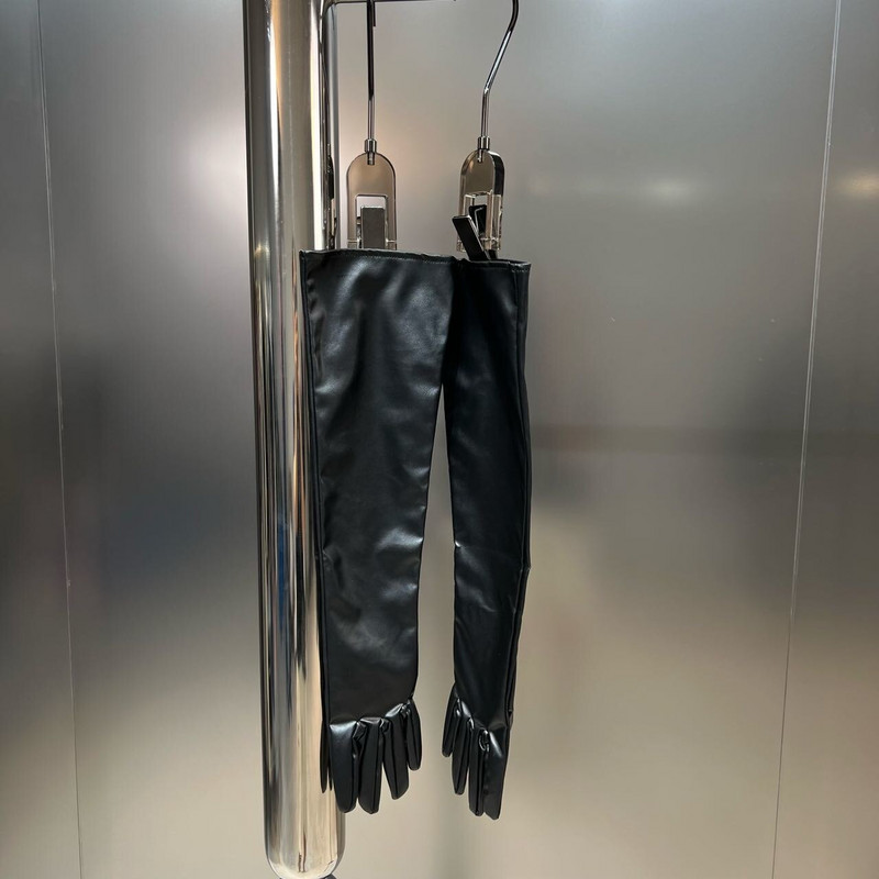 PREPOMP 2022 Rudens nolaižama apkakle bez piedurknēm, polsterēta pleca viena poga, melna Pu mākslīgās ādas plānas veste cimdi Crop GG655