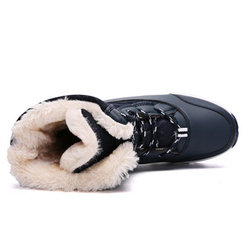 Дамски ботуши Водоустойчиви зимни обувки Дамски ботуши за сняг Платформа Затоплят глезена Зимни ботуши с дебел косъм на ток Botas Mujer 2021