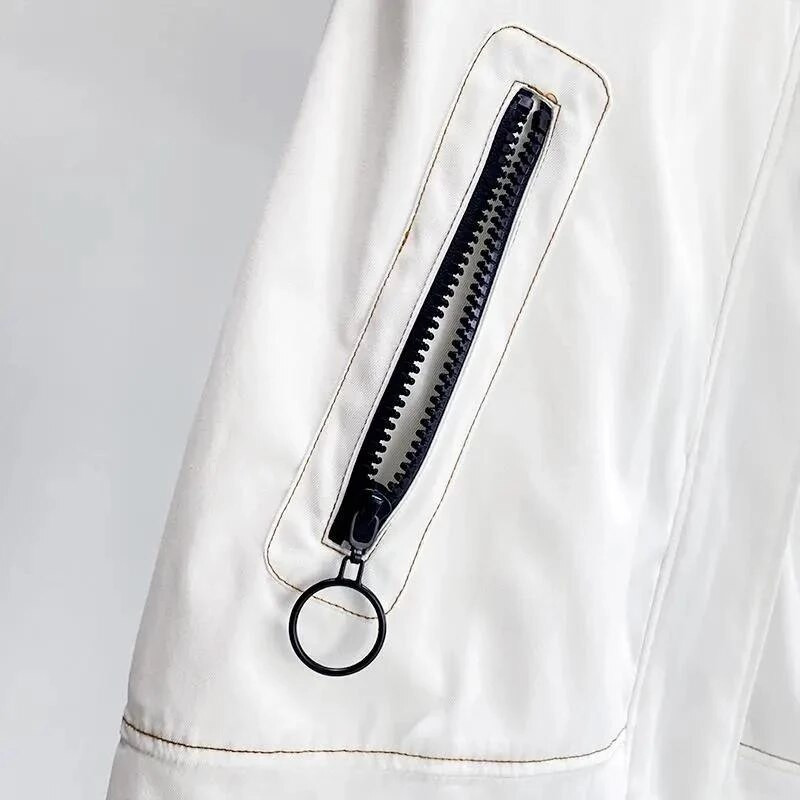 2022 Γυναικείο γιλέκο γιλέκο μεσαίου μήκους γιλέκο Νέα φαρδιά αμάνικα μαύρα μπουφάν Μόδα γιλέκο με φερμουάρ Γυναικεία πανωφόρια