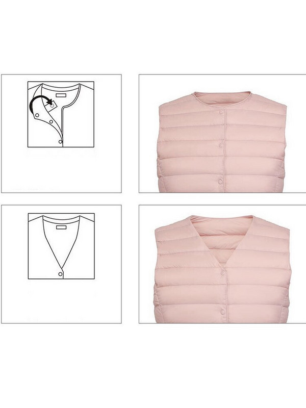 NewBang 90% ματ ύφασμα Γυναικεία ζεστά γιλέκα Εξαιρετικά ελαφρύ πουπουλένιο γυναικείο γιλέκο δύο δρόμων Φορητό ζεστό αμάνικο χειμερινό χιτώνιο