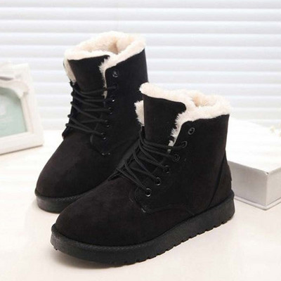 Γυναικείες μπότες Χειμερινές ζεστές μπότες για χιόνι Γυναικείες μπότες από ψεύτικο σουέντ Γυναικεία χειμωνιάτικα παπούτσια botas de mujer Λούτρινα παπούτσια για πλατφόρμα