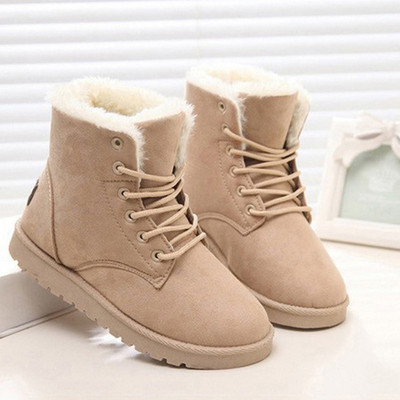 Γυναικείες μπότες Χειμερινές ζεστές μπότες για χιόνι Γυναικείες μπότες από ψεύτικο σουέντ Γυναικεία χειμωνιάτικα παπούτσια botas de mujer Λούτρινα παπούτσια για πλατφόρμα