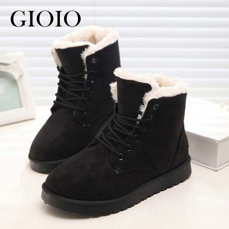 Γυναικείες μπότες Χειμερινές ζεστές μπότες για χιόνι Γυναικείες μπότες από ψεύτικο σουέντ Γυναικεία χειμωνιάτικα παπούτσια botas de mujer Λούτρινα παπούτσια για πλατφόρμα