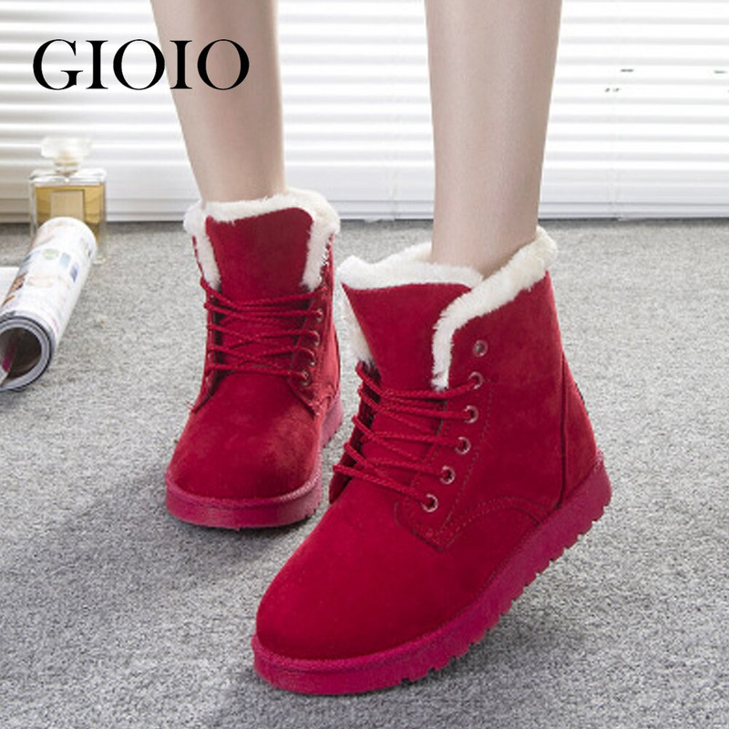 Γυναικείες μπότες Χειμερινές ζεστές μπότες για χιόνι Γυναικείες μπότες από ψεύτικο σουέντ Γυναικεία χειμωνιάτικα παπούτσια botas de mujer Λούτρινα παπούτσια για πλατφόρμα