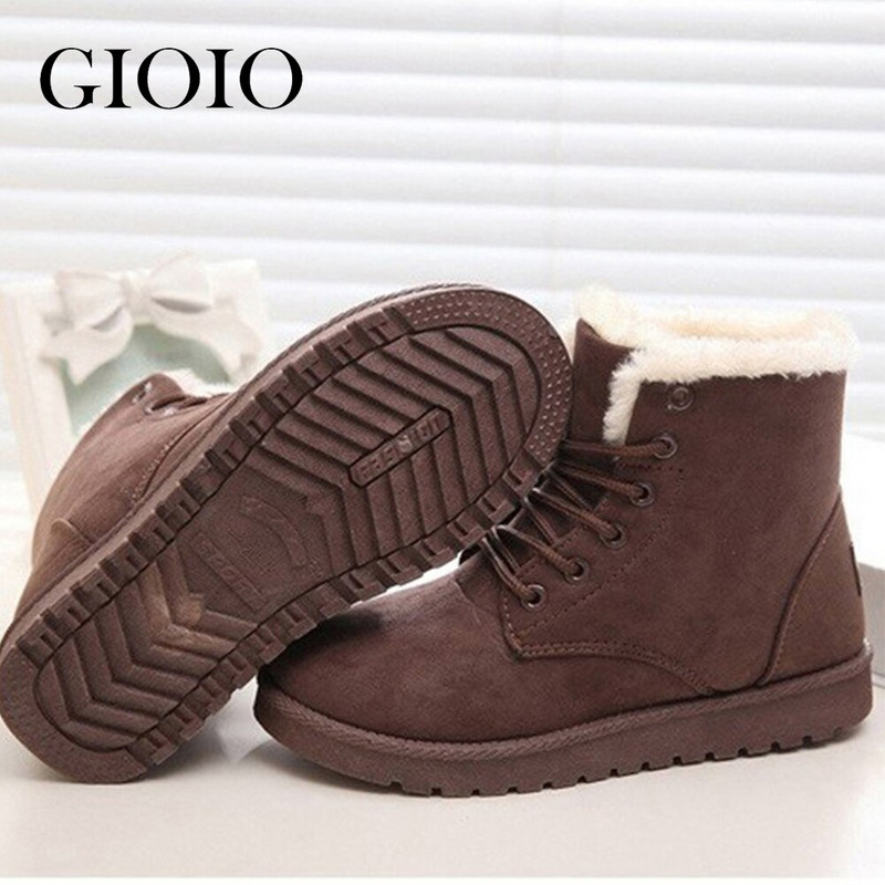 Γυναικείες μπότες Χειμερινές ζεστές μπότες για χιόνι Γυναικείες μπότες από ψεύτικο σουέντ Γυναικεία χειμωνιάτικα παπούτσια botas de mujer Λούτρινα παπούτσια για πλατφόρμα
