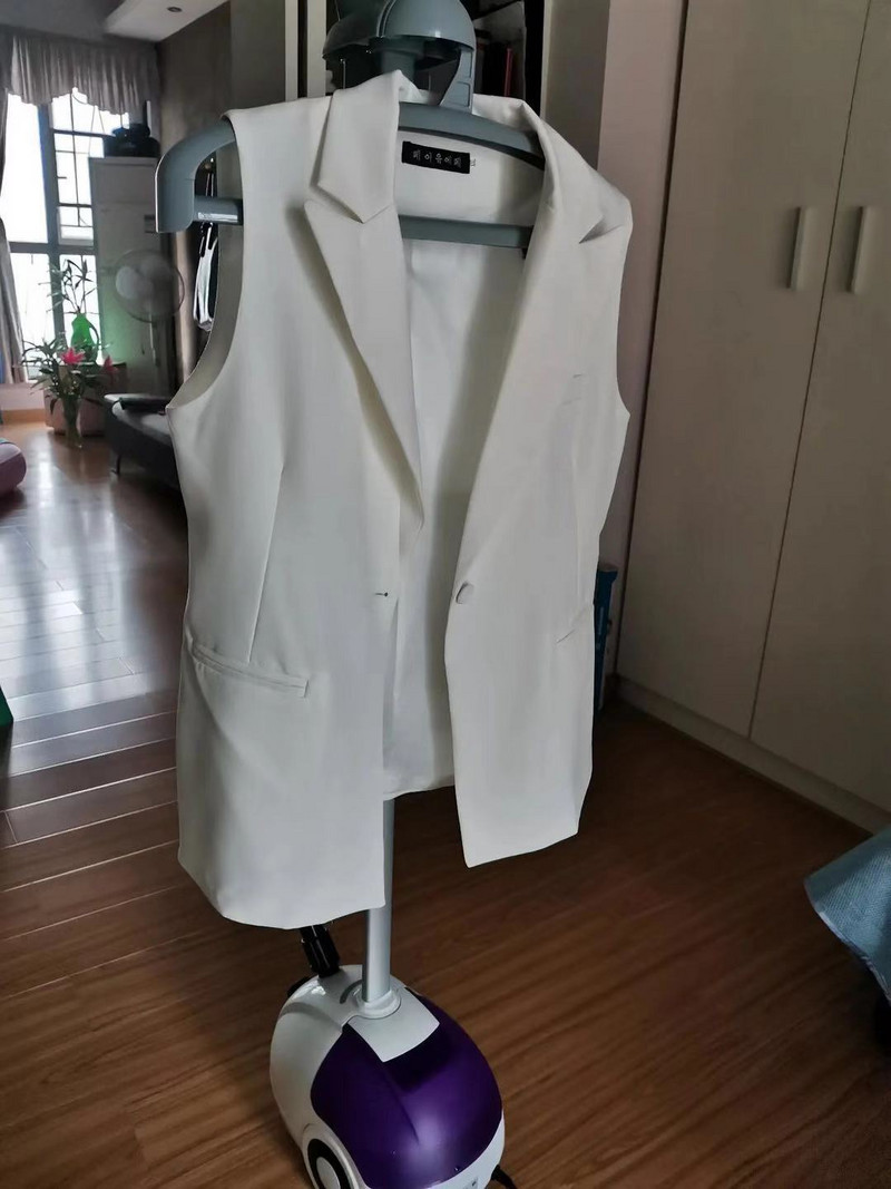 Proljetno-jesenski prsluk bez rukava Ženski vintage V-izrez s jednim kopčanjem kratki široki prsluci Ženski Chalecos čvrsti uredski prsluk